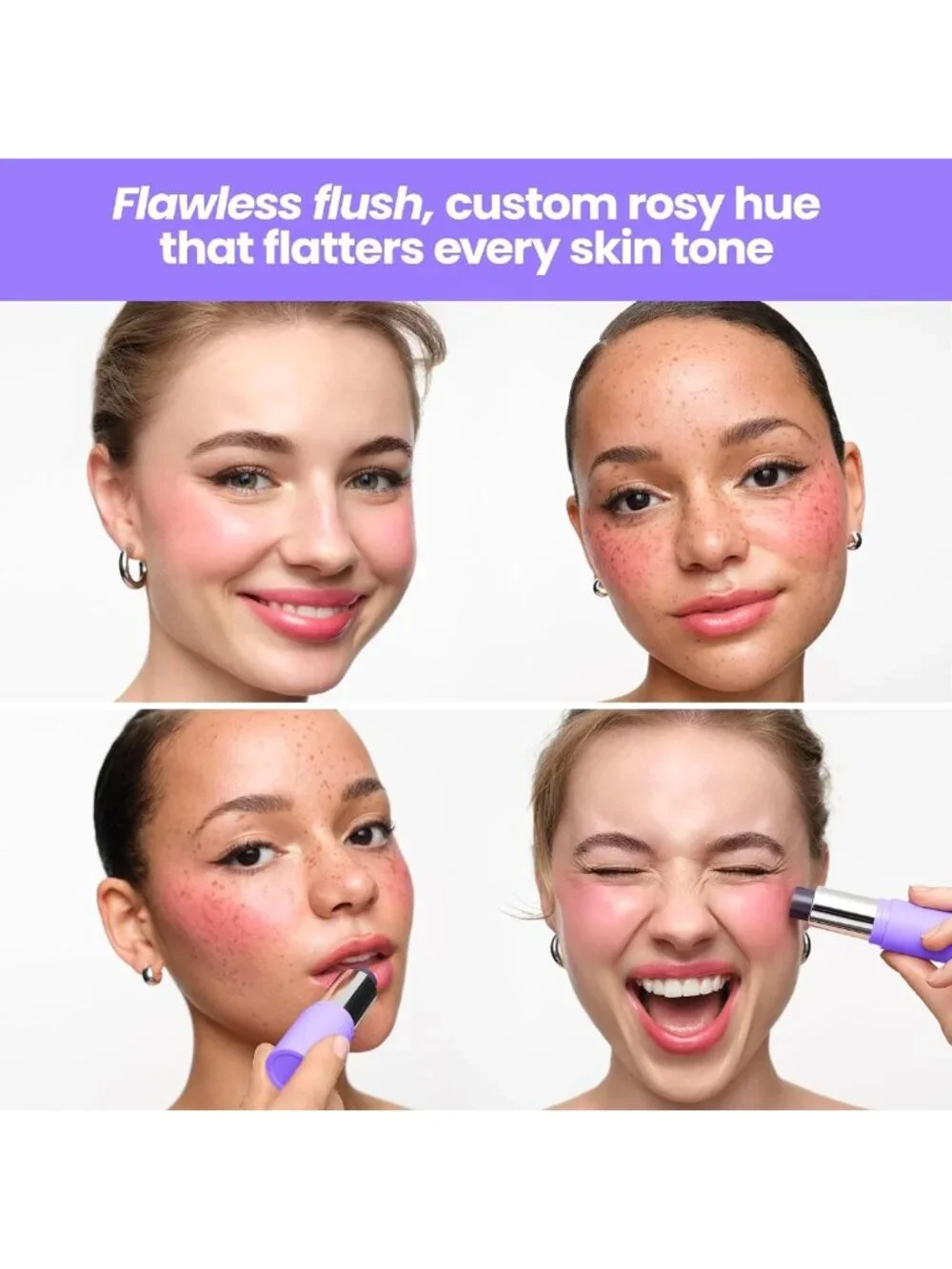 pH-Activated Cream Blush Stick - Long-Lasting Cheek Color, Easy Application